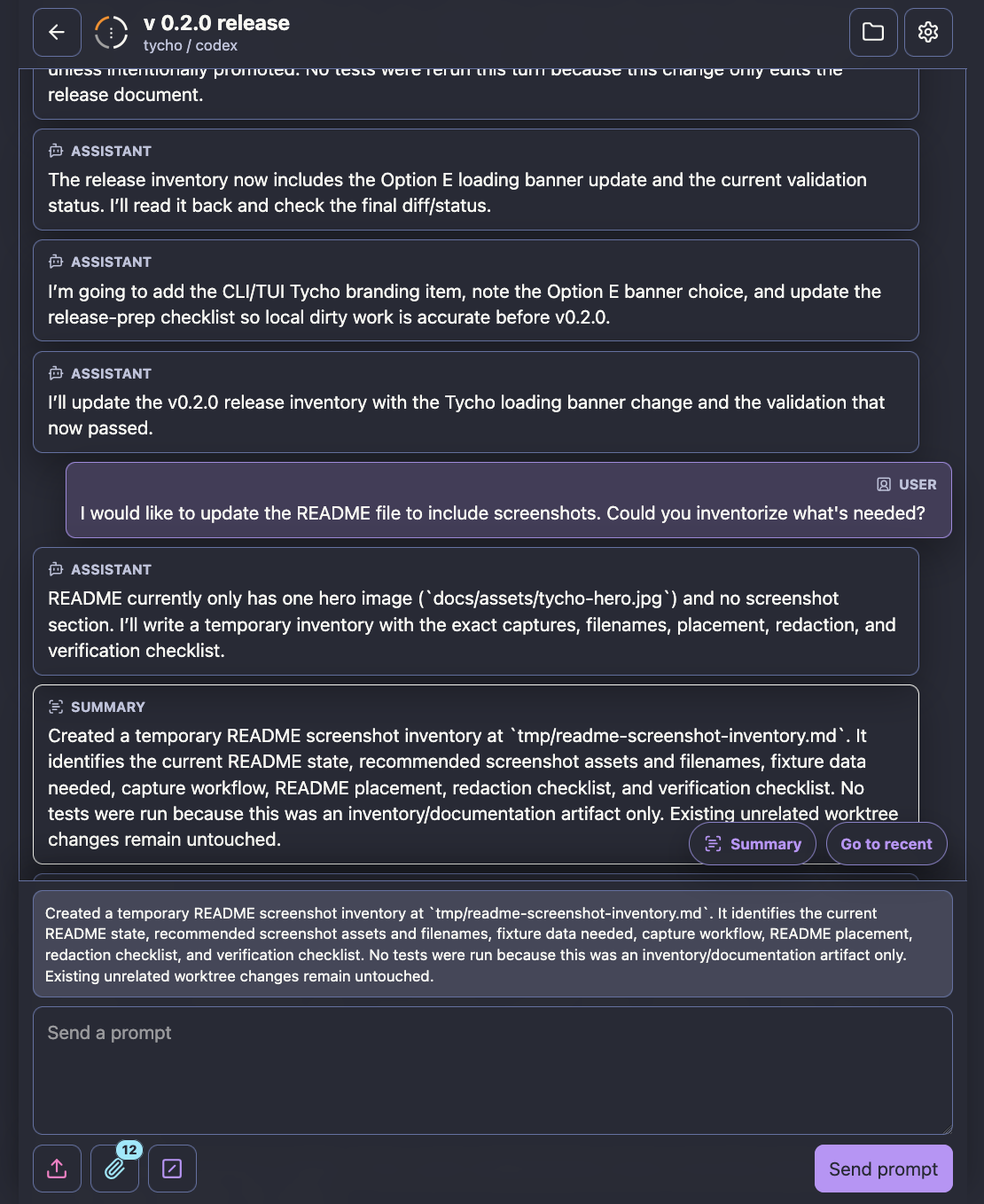 Tycho Remote UI chat composer